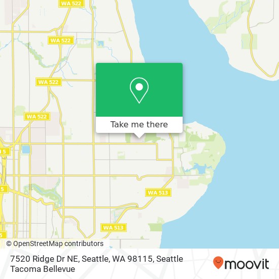 Mapa de 7520 Ridge Dr NE, Seattle, WA 98115