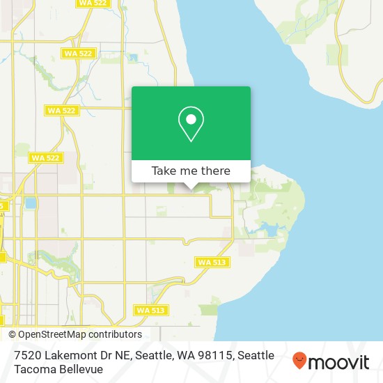 Mapa de 7520 Lakemont Dr NE, Seattle, WA 98115