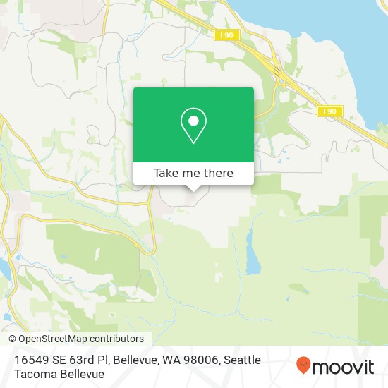 Mapa de 16549 SE 63rd Pl, Bellevue, WA 98006