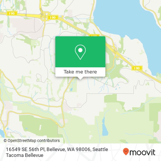 Mapa de 16549 SE 56th Pl, Bellevue, WA 98006