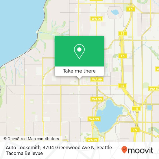 Mapa de Auto Locksmith, 8704 Greenwood Ave N