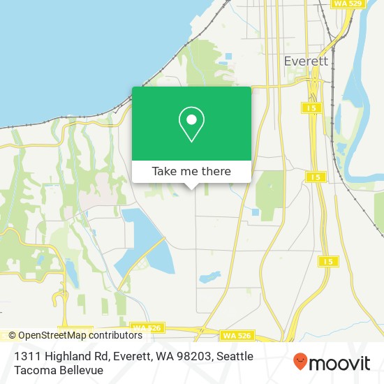 Mapa de 1311 Highland Rd, Everett, WA 98203
