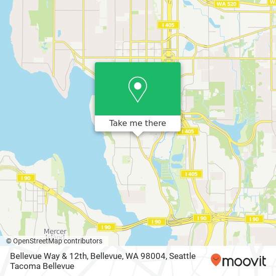 Mapa de Bellevue Way & 12th, Bellevue, WA 98004