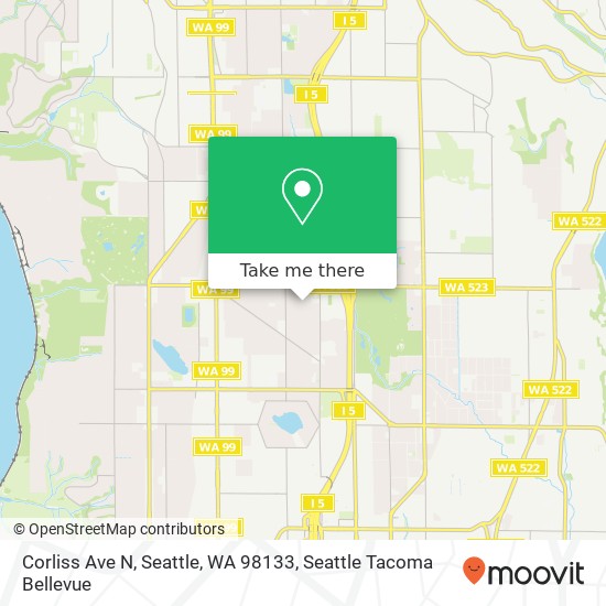 Mapa de Corliss Ave N, Seattle, WA 98133