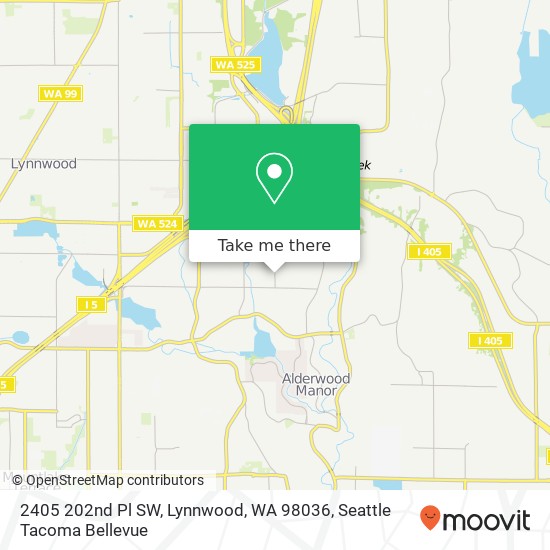 Mapa de 2405 202nd Pl SW, Lynnwood, WA 98036