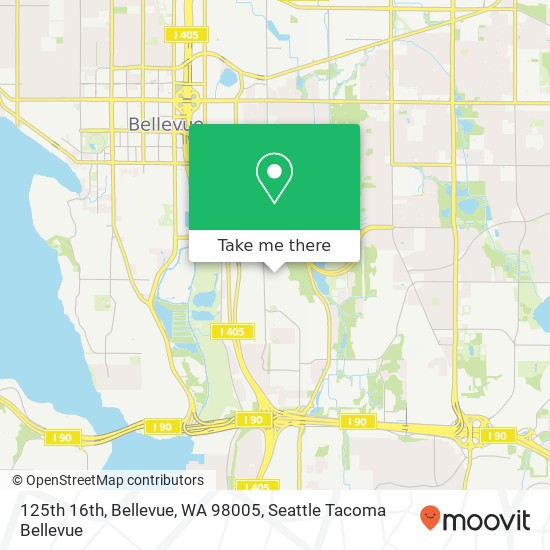 125th 16th, Bellevue, WA 98005 map