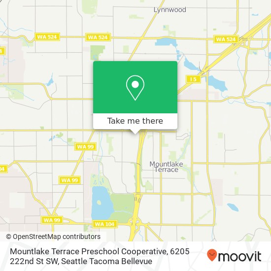 Mapa de Mountlake Terrace Preschool Cooperative, 6205 222nd St SW