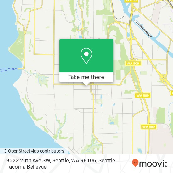 Mapa de 9622 20th Ave SW, Seattle, WA 98106