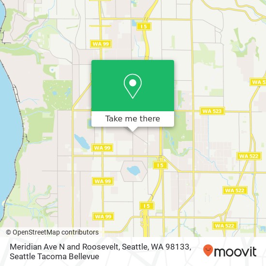 Mapa de Meridian Ave N and Roosevelt, Seattle, WA 98133