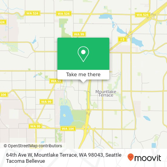 64th Ave W, Mountlake Terrace, WA 98043 map