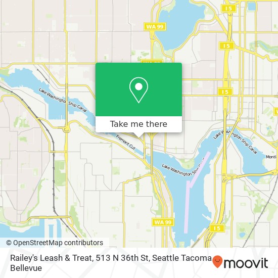 Railey's Leash & Treat, 513 N 36th St map