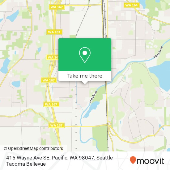 Mapa de 415 Wayne Ave SE, Pacific, WA 98047