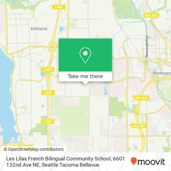 Mapa de Les Lilas French Bilingual Community School, 6601 132nd Ave NE