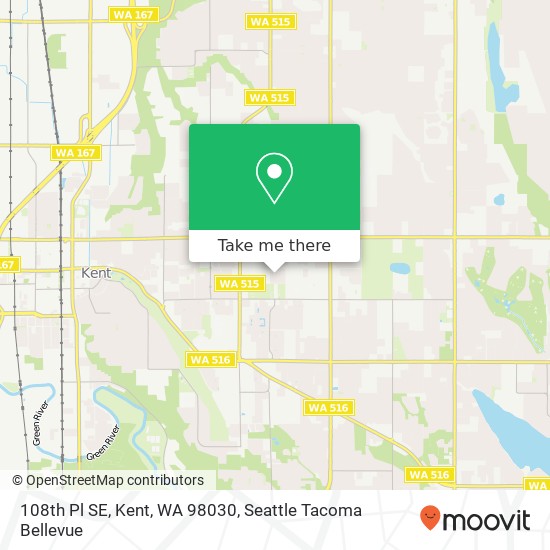 Mapa de 108th Pl SE, Kent, WA 98030