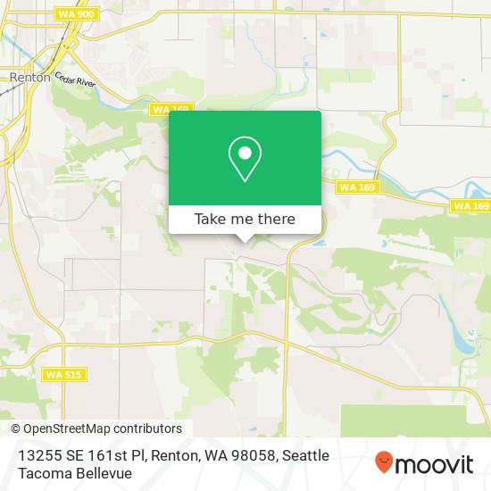 Mapa de 13255 SE 161st Pl, Renton, WA 98058