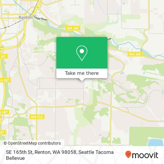 Mapa de SE 165th St, Renton, WA 98058