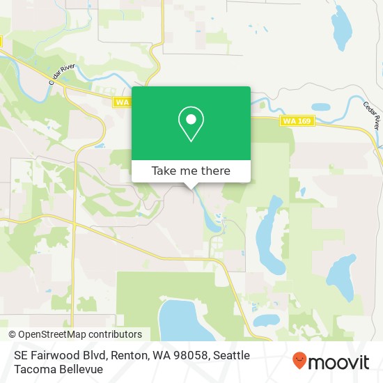Mapa de SE Fairwood Blvd, Renton, WA 98058