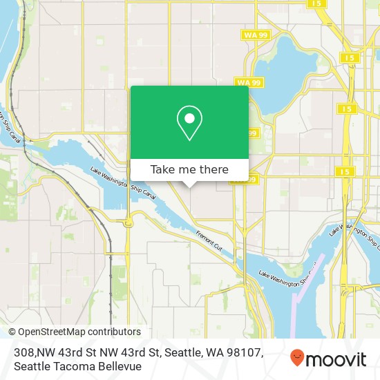 Mapa de 308,NW 43rd St NW 43rd St, Seattle, WA 98107