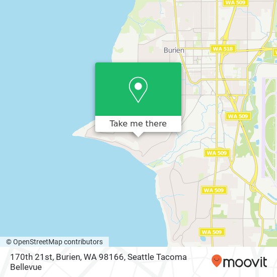 Mapa de 170th 21st, Burien, WA 98166