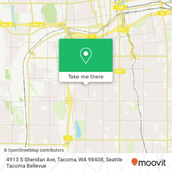 Mapa de 4913 S Sheridan Ave, Tacoma, WA 98408