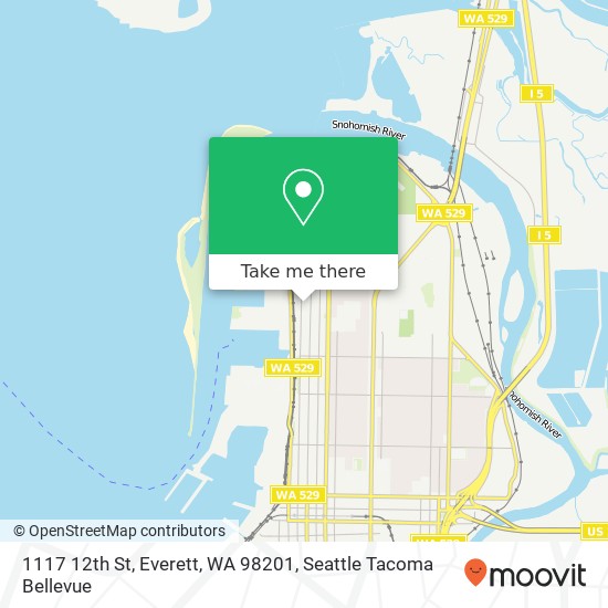 Mapa de 1117 12th St, Everett, WA 98201