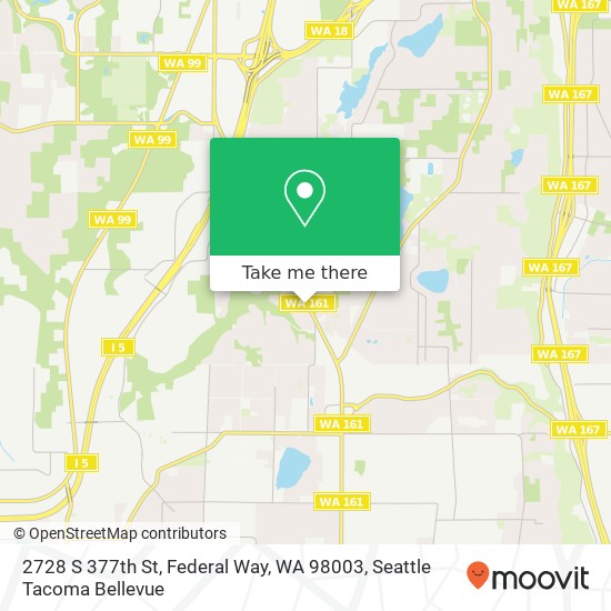 Mapa de 2728 S 377th St, Federal Way, WA 98003