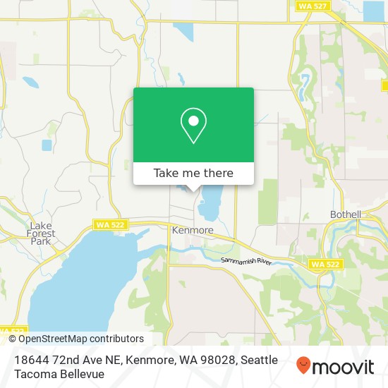 Mapa de 18644 72nd Ave NE, Kenmore, WA 98028