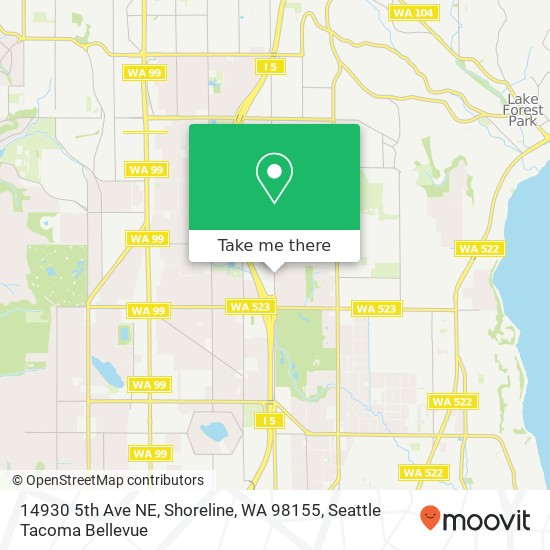 Mapa de 14930 5th Ave NE, Shoreline, WA 98155