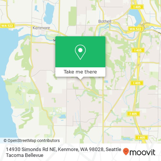 Mapa de 14930 Simonds Rd NE, Kenmore, WA 98028