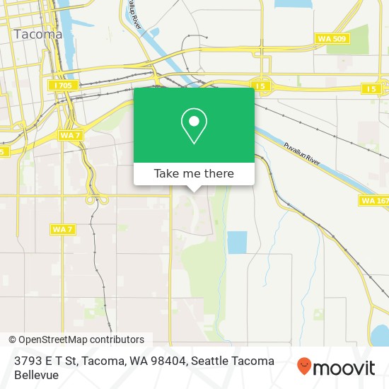 Mapa de 3793 E T St, Tacoma, WA 98404