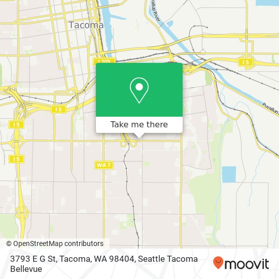 Mapa de 3793 E G St, Tacoma, WA 98404