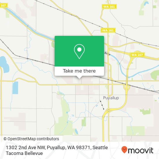 Mapa de 1302 2nd Ave NW, Puyallup, WA 98371