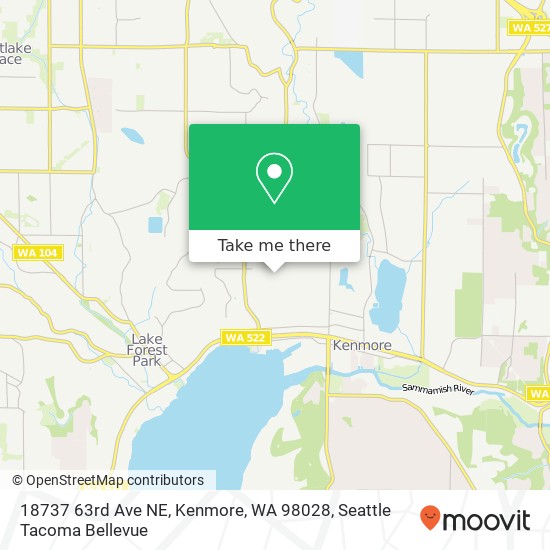 Mapa de 18737 63rd Ave NE, Kenmore, WA 98028