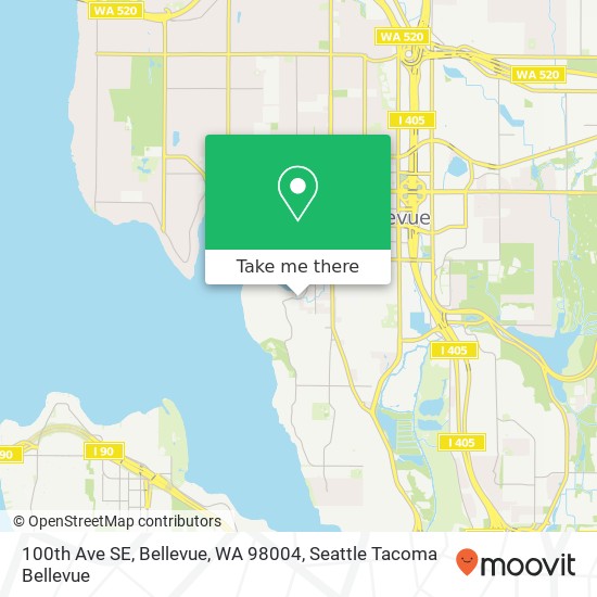 100th Ave SE, Bellevue, WA 98004 map