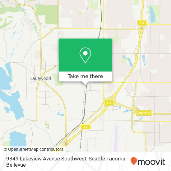 Mapa de 9849 Lakeview Avenue Southwest, 9849 Lakeview Ave SW, Lakewood, WA 98499, USA