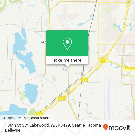 Mapa de 108th St SW, Lakewood, WA 98499