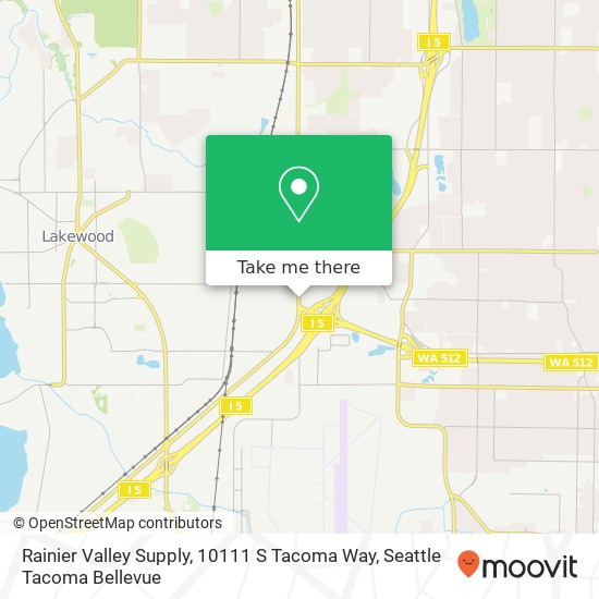 Mapa de Rainier Valley Supply, 10111 S Tacoma Way