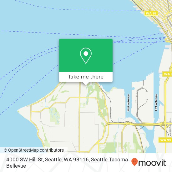 Mapa de 4000 SW Hill St, Seattle, WA 98116