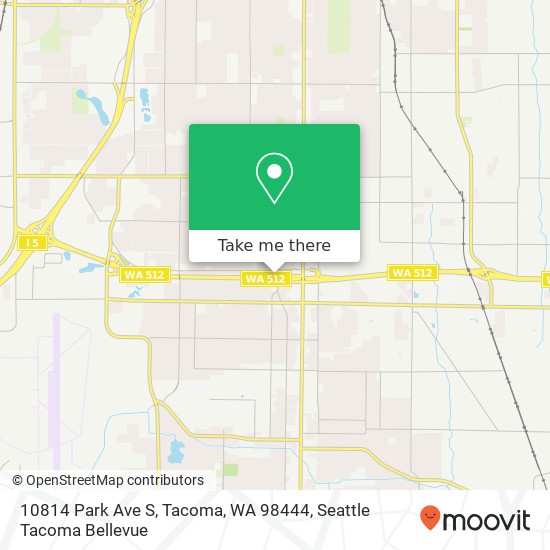 Mapa de 10814 Park Ave S, Tacoma, WA 98444