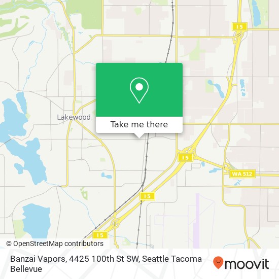 Banzai Vapors, 4425 100th St SW map