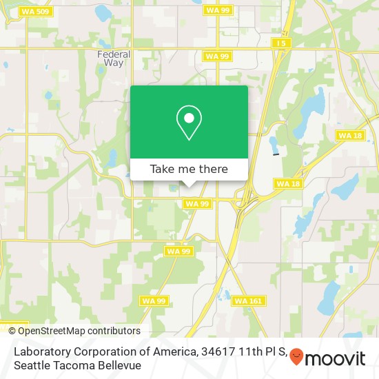 Mapa de Laboratory Corporation of America, 34617 11th Pl S