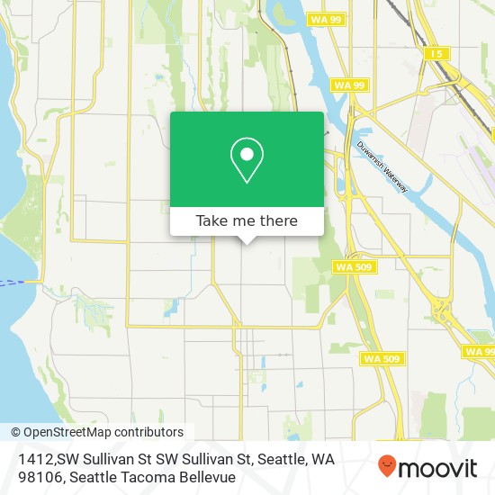 Mapa de 1412,SW Sullivan St SW Sullivan St, Seattle, WA 98106