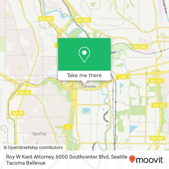 Mapa de Roy W Kent Attorney, 6000 Southcenter Blvd