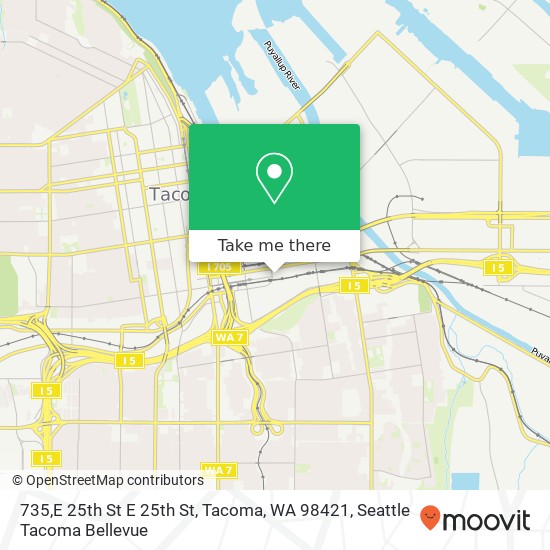 Mapa de 735,E 25th St E 25th St, Tacoma, WA 98421