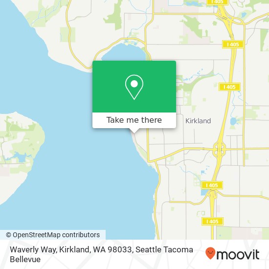 Mapa de Waverly Way, Kirkland, WA 98033