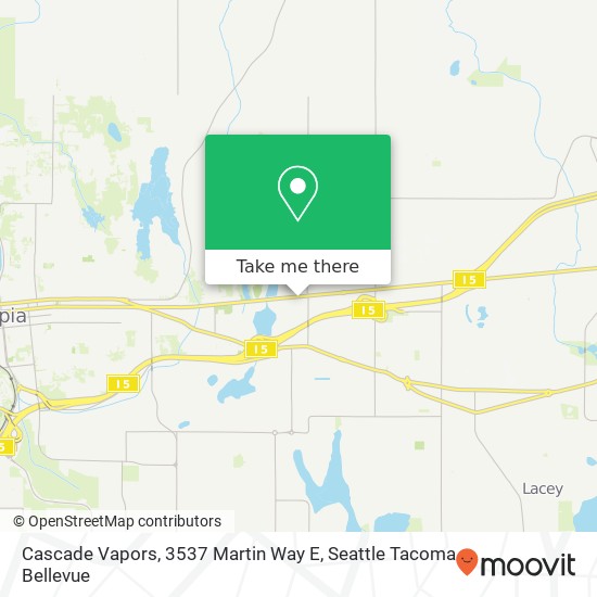 Mapa de Cascade Vapors, 3537 Martin Way E