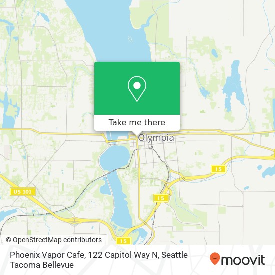 Mapa de Phoenix Vapor Cafe, 122 Capitol Way N