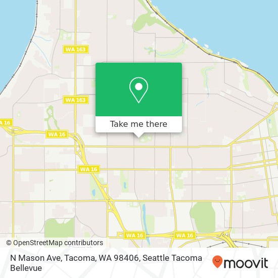 Mapa de N Mason Ave, Tacoma, WA 98406