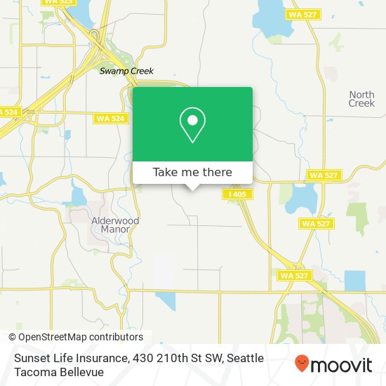 Sunset Life Insurance, 430 210th St SW map