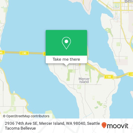 Mapa de 2936 74th Ave SE, Mercer Island, WA 98040
